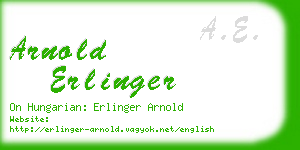 arnold erlinger business card